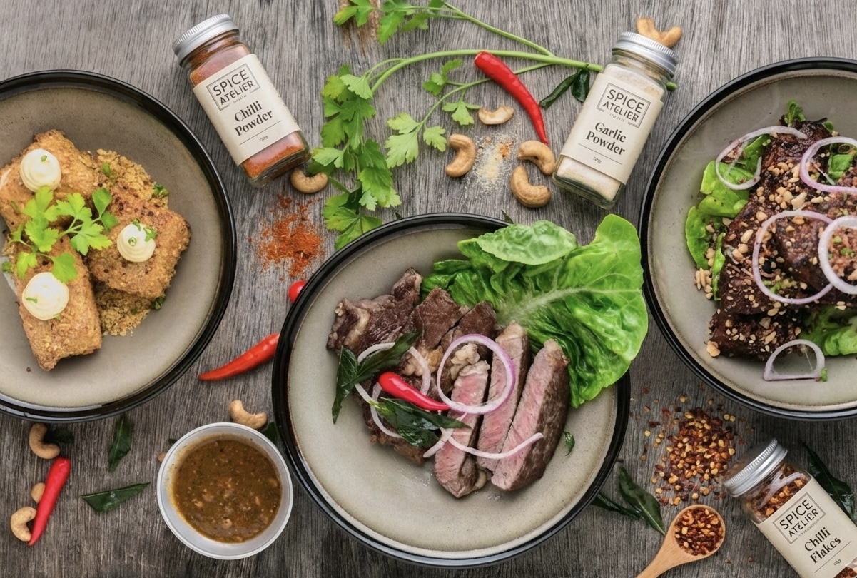 Latar rempah berwarna hangat